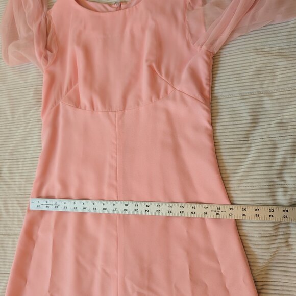 VINTAGE HANDMADE Cotton Candy Pink maxi dress 1960s - Picture 4 of 14